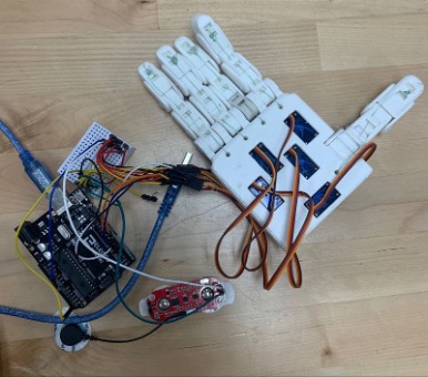 A student-built biomechatronic hand prototype with sensors and microcontrollers